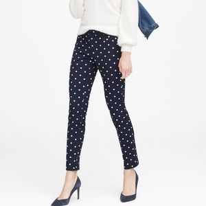 Banana Republic Sloan fit navy polka dot pant 6P